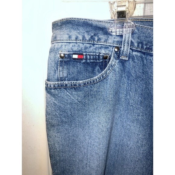 Tommy Hilfiger Jeans Womens Sz 14L Blue Boyfriend Bootcut 2002 Vintage Logo New - Picture 2 of 10